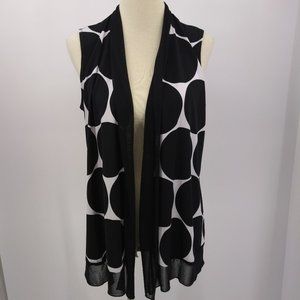 Susan Graver Size XS Vest Black White Open Front